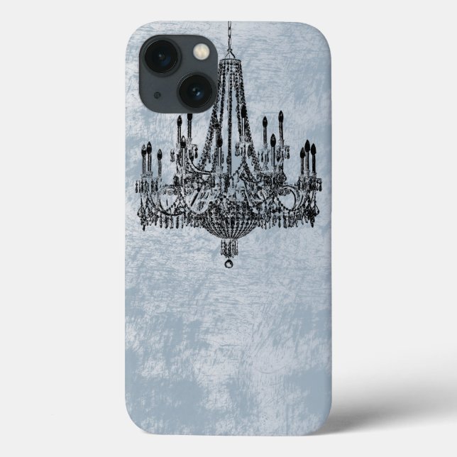 Chic Chandelier Blue Grunge Case-Mate iPhone Case (Back)