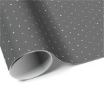 Chic charcoal grey white tiny polka dots pattern wrapping paper<br><div class="desc">Chic cute dark charcoal grey and white tiny polka dots pattern gift Wrapping Paper</div>