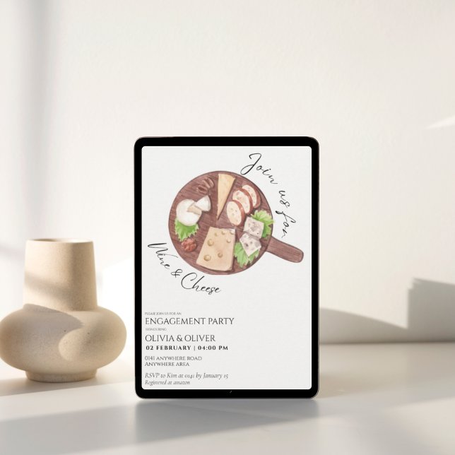 Chic charcuterie cheese board engagement party invitation (Creator Uploaded)