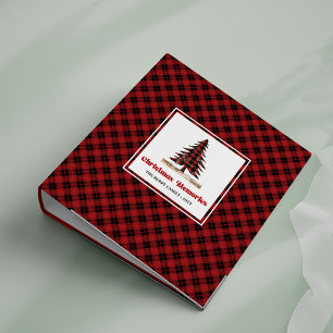Chic Charming Buffalo Plaid Family Christmas Album Binder