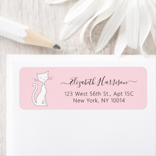 Chic Chat Rose Adresse de retour (En situation)