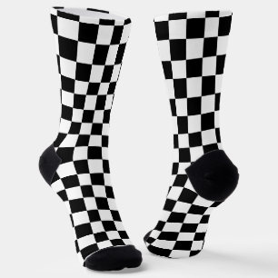 Chic Chequerboard Crew Socks