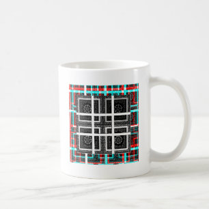 Chic Chequered Black, White & Red Graphics Art Des Coffee Mug