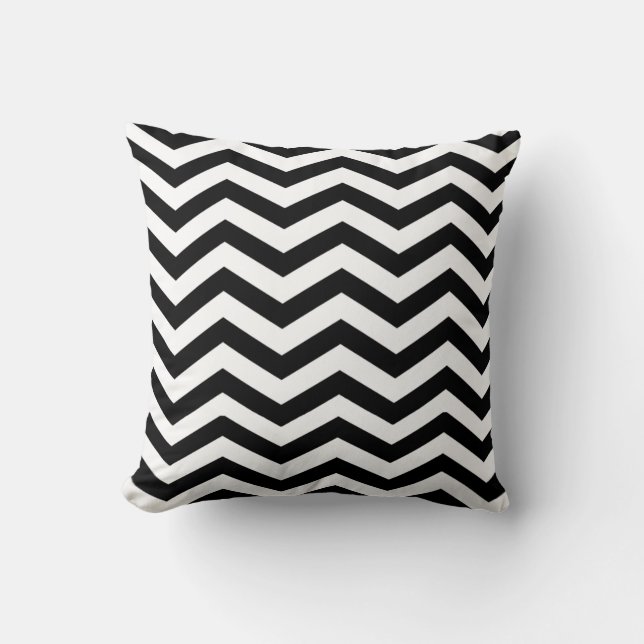 Chic Chevron | black and white Throw Pillow (Front)