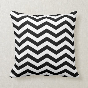 Chic Chevron   black and white Throw Pillow