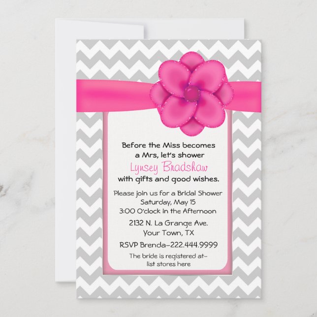 Chic Chevron Bridal Shower Invitation (Front)
