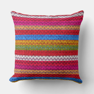 Chic Chevron Burlap Rustic #20 Throw Pillow