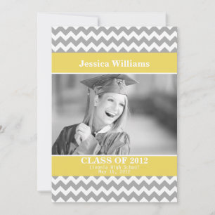 Chic Chevron Graduation Invitation