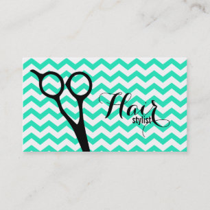 chic chevron modern hairstylist hair stylist mint appointment card