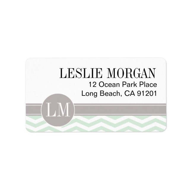 Chic Chevron Monogram | mint Label (Front)