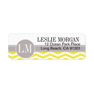 Chic Chevron Monogramme jaune