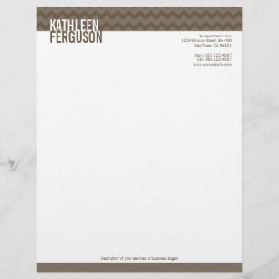 Chic chevron pattern ash grey two tone stylish letterhead