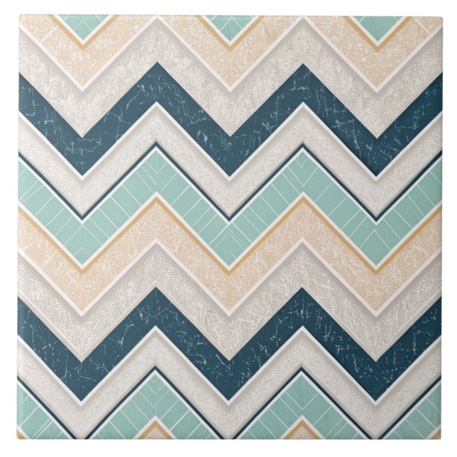 Chic Chevron Pattern Decorative 6" Square Tile (Front)