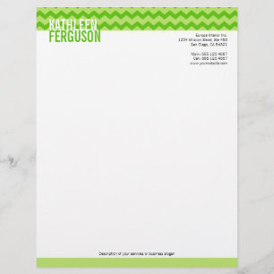 Chic chevron pattern mint green two tone stylish letterhead