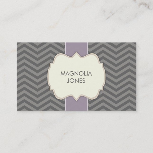 Chic Chevron Vintage Professional Business Card (Front)