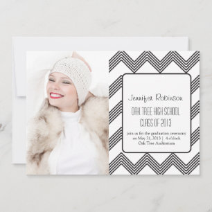 Chic Chevron Zigzag Faire-part de diplôme