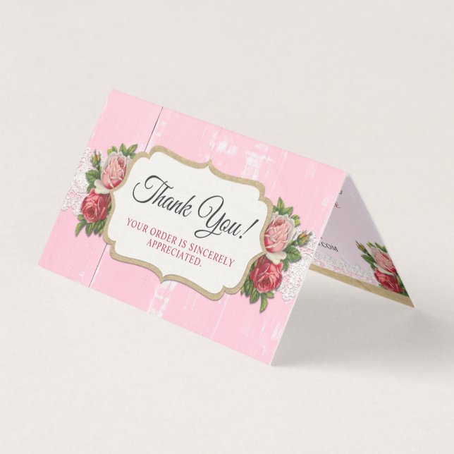 Chic Chic Bois Rustique Rose Rose Floral Merci (Front)