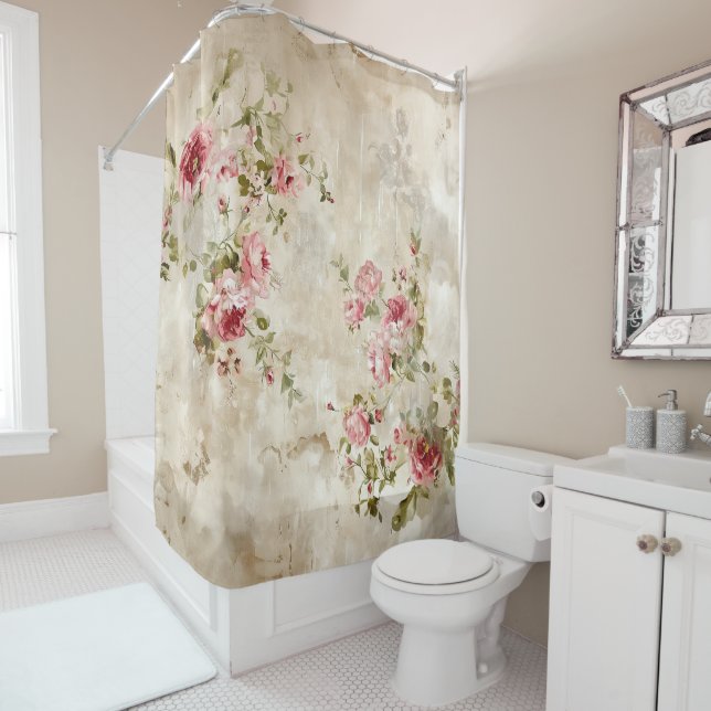 Chic Chic Roses Roses Douche Rideau (En situation)