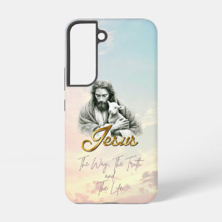 Chic Christian Pastel Sky Jesus Lamb Gold Script Samsung Galaxy Case