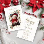 Chic Christmas Botanical Border Naming Ceremony Invitation<br><div class="desc">Cheerful Christmas Botanical Border with Photo Watercolor Romantic Naming Ceremony Invitation Card. Celebrate the joyous occasion of your baby's naming ceremony with our Cheerful Christmas Botanical Border with Photo Watercolor Romantic Naming Ceremony Invitation Card. This enchanting invitation captures the essence of the season with a touch of romance and warmth....</div>