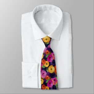 Chic Christmas Gift For Husband Ranunculus Tie
