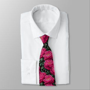 Chic Christmas Gift For Men Peonies Floral Tie