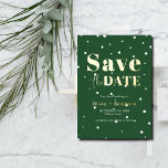 Chic Christmas Green Elegant Wedding Save The Date<br><div class="desc">The "Romantic Snow Christmas Green Chic Winter Wedding Save the Date" is like a sweet love story at every glance. With its romantic snowflakes and chic design, it's the perfect way to announce your winter wedding plans. Save the date and let's make your special day a wintery wonderland of love...</div>