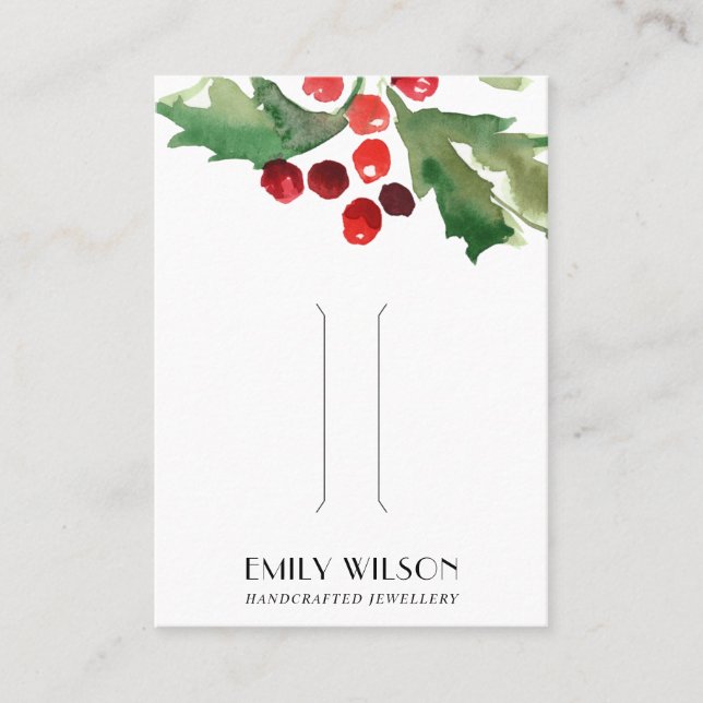 CHIC CHRISTMAS HOLLY BERRY HAIR CLIP CARTE D'AFFIC (Devant)