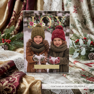 Chic Christmas Joy Photo Pop Botanical TMF26 Block