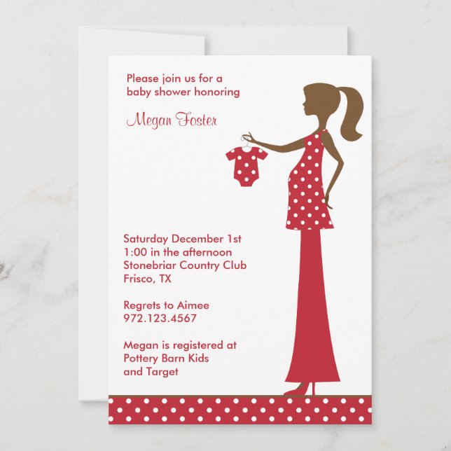 Chic Christmas Mom to Be Invitation (Front)