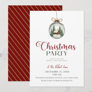 Chic Christmas ornament  Holiday Party  Invitation