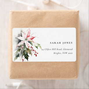 Chic Christmas Poinsettia Berries Adresse de la fe