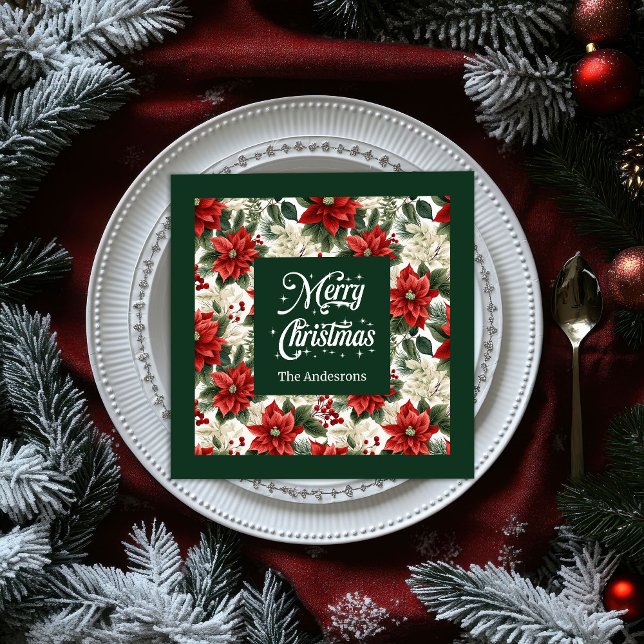 Chic Christmas Wreath Napkins Personalized Gift (Chic Christmas Wreath Napkins Personalized Gift)
