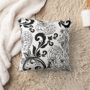 Chic Chrysanthemum Design Throw Pillow