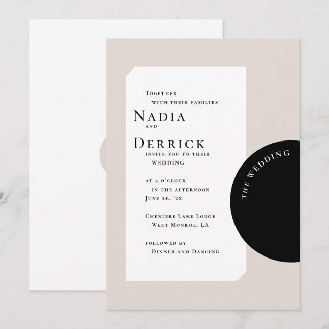 CHIC CIRCLE WEDDING INVITATION (Front/Back)