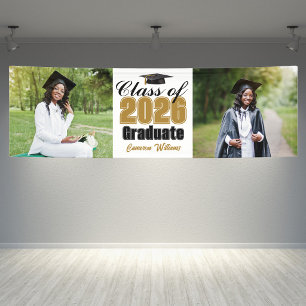 Chic Class of 2026 Graduation Party 2 Photo Banner