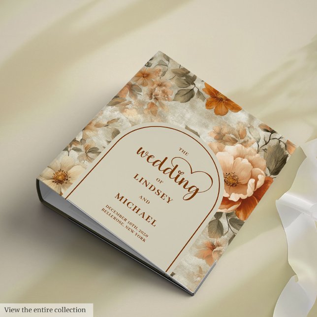 Chic Classic Boho Earthy Beige Sage Floral Wedding Binder (Classic Boho Earthy Beige Sage Floral Wedding Ring Binder

)