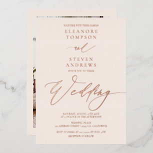 Chic classic calligraphy wedding rose gold