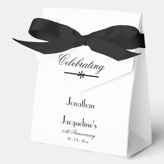 Chic Classic Large White Wedding Anniversary Favor Box (Front)