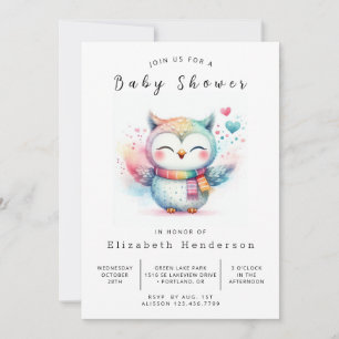 Chic Classic Owl Baby Shower Invitation