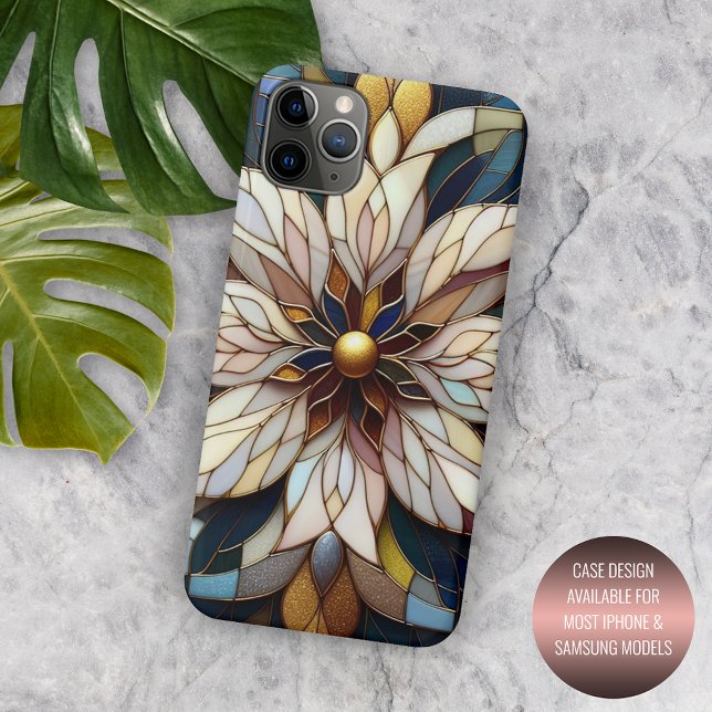 Chic Classic Stained Glass Floral Art Pattern Case-Mate iPhone Case (Creator Uploaded)