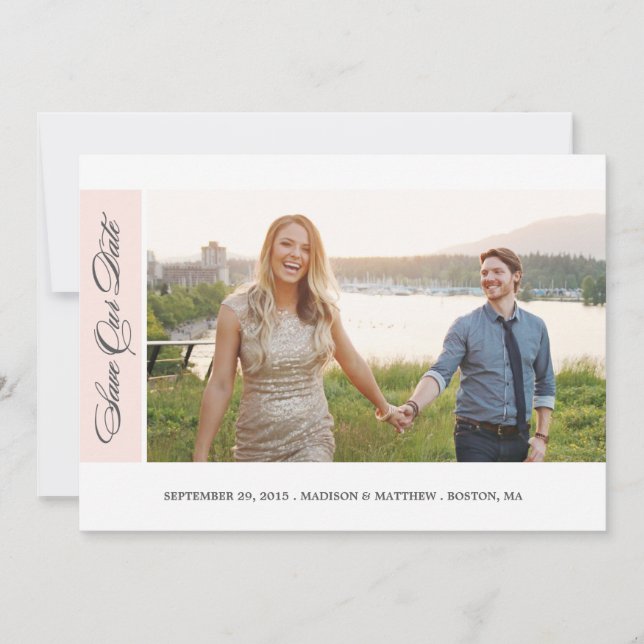 Chic classique | Enregistrer le Carte photo de dat (Devant)
