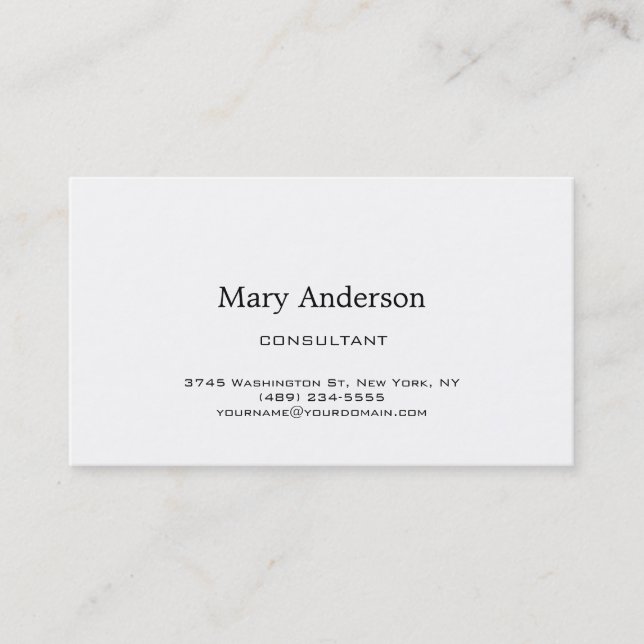 Chic Classique Noir Blanc Carte de visite tendance (Devant)
