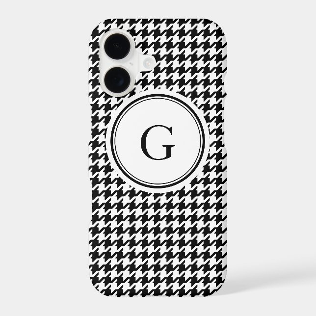 Chic classy black and white houndstooth pattern (Back)
