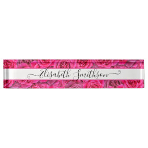 Chic Classy Elegant Custom Professional Floral Nameplate
