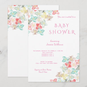 Chic Classy Floral Watercolor Baby Shower Invitation