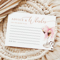 Chic Cocktail Advice & Wishes for Bride Card