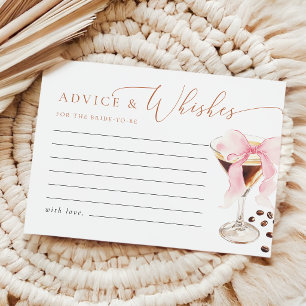 Chic Cocktail Advice & Wishes for Bride Card