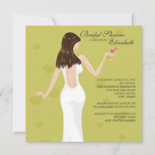 Chic Cocktail Bridal Shower Invitation Green