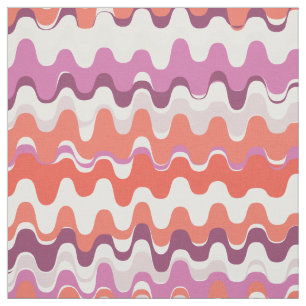 Chic colorful pink orange abstract wave pattern fabric